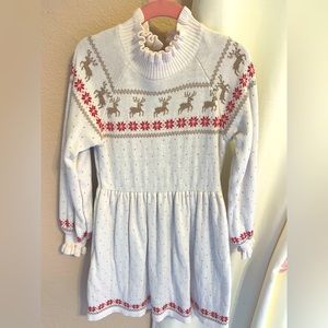 Janie and Jack Fair Isle Reindeer Sweater Dress